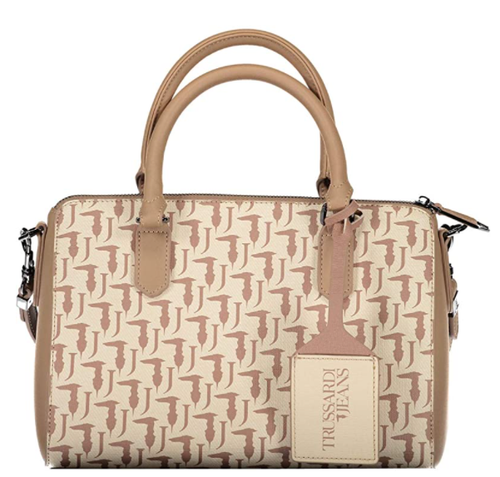 Borsa bauletto Trussardi Jeans vaniglia logo monogram personalizzata beige  donna | eBay