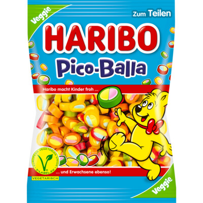 Haribo Pico Balla Fruchtgummi Stücke mit Konfektfüllung Veggie 160g