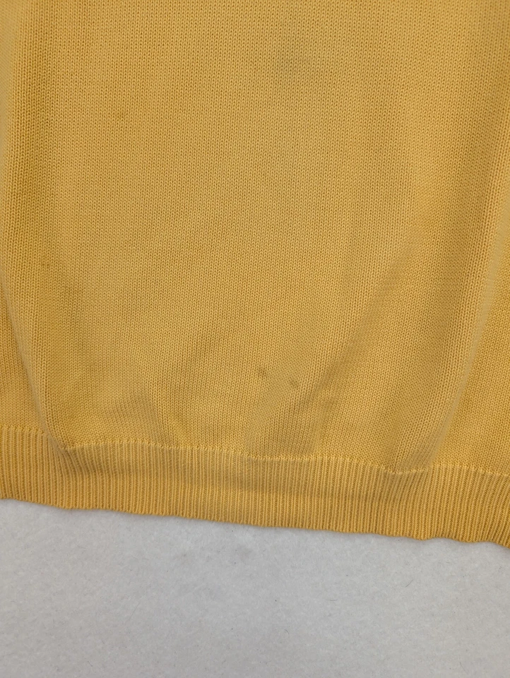 Talbots Men's Sweater Size Large Yellow Mock Neck Henley Pullover - Image 3 of 4