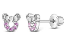 In Season Little Mouse Screw Back Hypoallergenic Sterling Silver Earrings