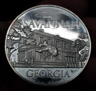1971 SAVANNAH GEORGIA Owens-Thomas House 925 Sterling Silver art bar round C2029