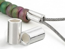 Crimp, 100 Silver Plated Brass 3x2mm Crimp Tube Beads with 1.4mm Inside Diameter