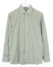 ETON Contemporary Formal Shirt Men's UK 42 Gingham Checked Moss Green