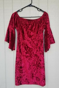 red crushed velvet dress