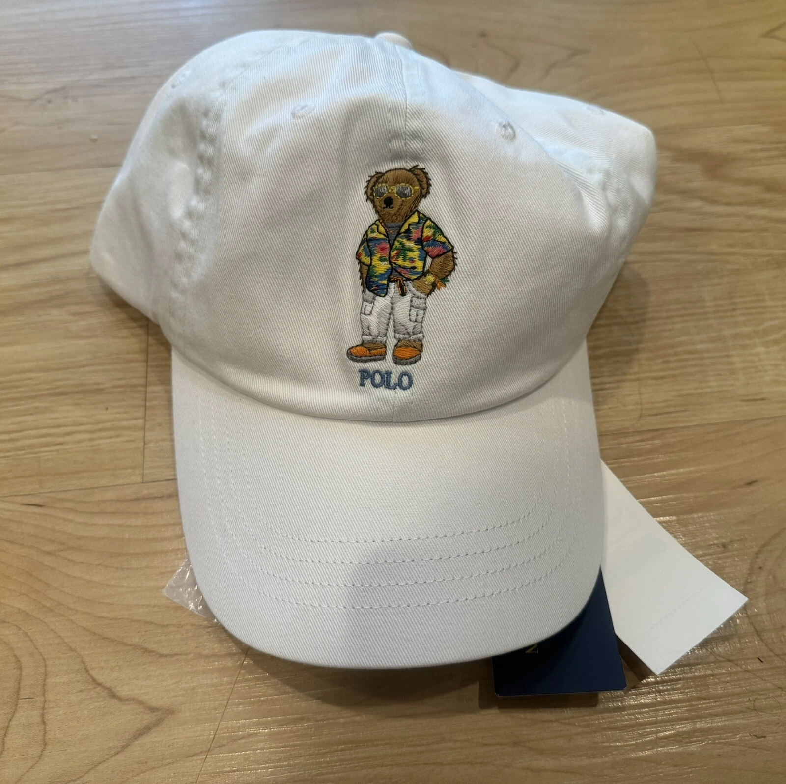 Polo Ralph Lauren Men’s Polo Bear Twill Baseball Cap Hat Adjustable White OSFA