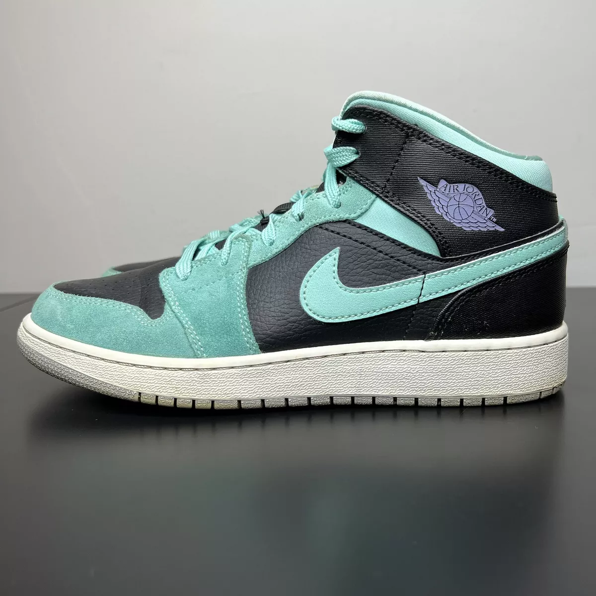 Size 6Y Nike Air Jordan Mid Kids Aqua Blue Black eBay