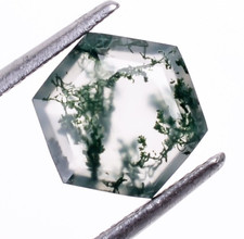 Natural Moss Agate Faceted Cut Hexagon Shape 9X9mm Worry Gemstone 2.50 Ct.