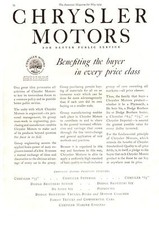 1929 Chrysler Motors Dodge Brothers Fargo Trucks Marine Engines Letter Print Ad