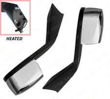 QSC Truck Hood Chrome Mirror Heated Left Right Side Set for Volvo VNL 2018+