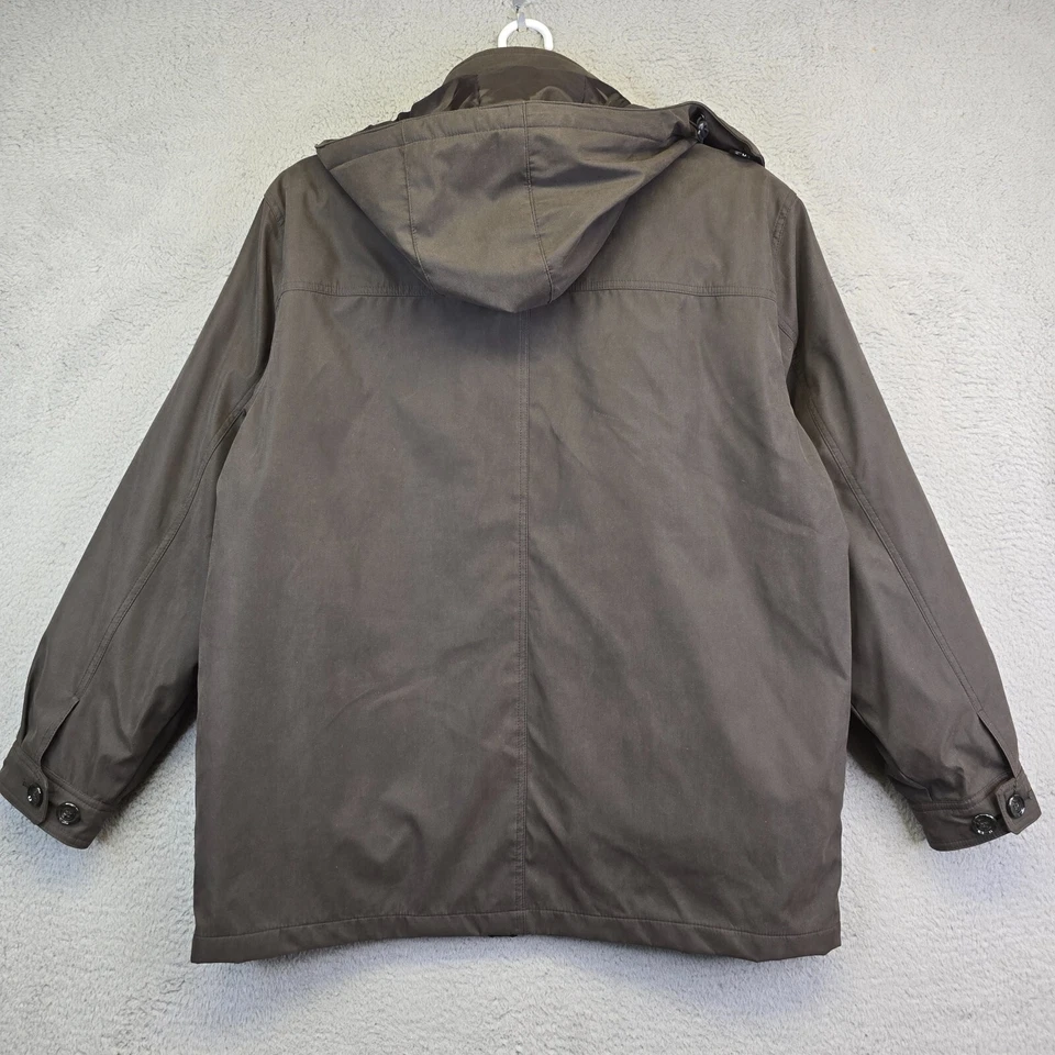 London Fog Chore Jacket Men's XL Brown Barn Winter Coat Faux Fur Collar Hooded - Image 4 of 4