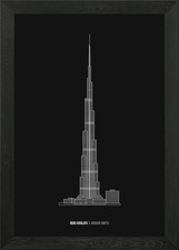 Burj khalifa Framed Wall Art Poster Canvas Print Picture