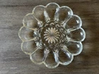 Vintage Anchor Hocking Heavy Clear Glass 10” Deviled Egg Plate Dish Tray