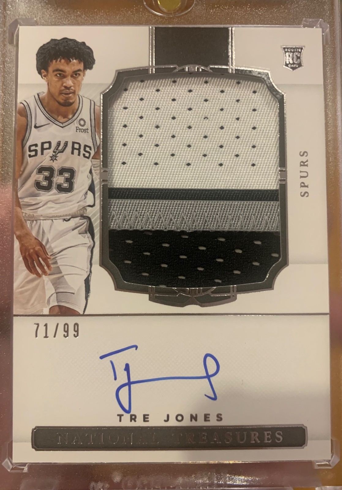 2020-21 National Treasures Tre Jones #150 RC Patch Auto/99