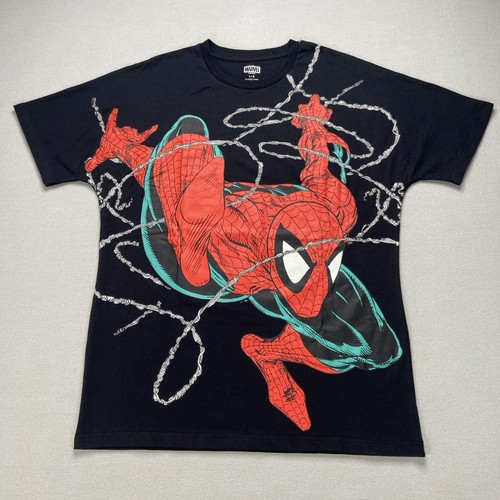 Mad Engine Marvel Comics Men's Double-Sided Spider-Man Graphic Tee Shirt Black L