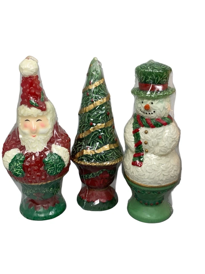 Christmas Topiary Candle Trio by The White Barn Candle Co. Santa Snowman & Tree - Image 2 of 4