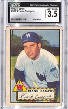 1952 Topps Frank Campos #307 CGC 3.5 Senators