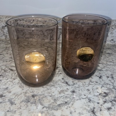 ZODAX APERITIVO Tumbler, Set of 2, Violet, With Gold Accent, 16.3 oz