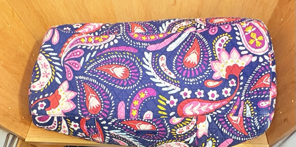 Vera Bradley Extra Large Duffle Bag Painted Paisley Blue Pink Travel Luggage - Image 3 of 4