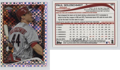 2014 Topps Chrome X-Fractor Paul Goldschmidt #125 6m1 - Picture 3 of 3