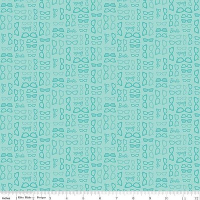 Barbie World Barbie Glasses Teal Cotton Fabric