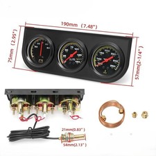 Compatible 52mm 3-in-1 Gauge Fits Voltage Oil Pressure And Coolant Temp 12v 24v