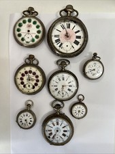 Lotto Di N 8 Orologi Da Taschino Non Funzionanti Argento 800