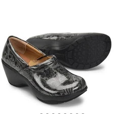Nurse Mates Women's Bryar Black Gray Paisley Patent sz 8.5