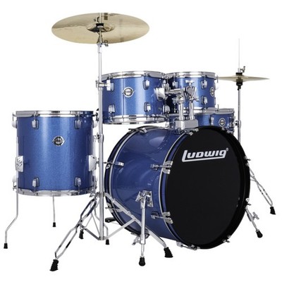 Ludwig Accent Fuse 5PC Drum Set Blue Sparkle - Drum-Set