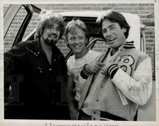 Press Photo Richard Hatch, Bruce Davison, Wolfman Jack in "Deadman's Curve" Press Photo Richard Hatch, Bruce Davison, Wolfman Jack in "Deadman's Curve"