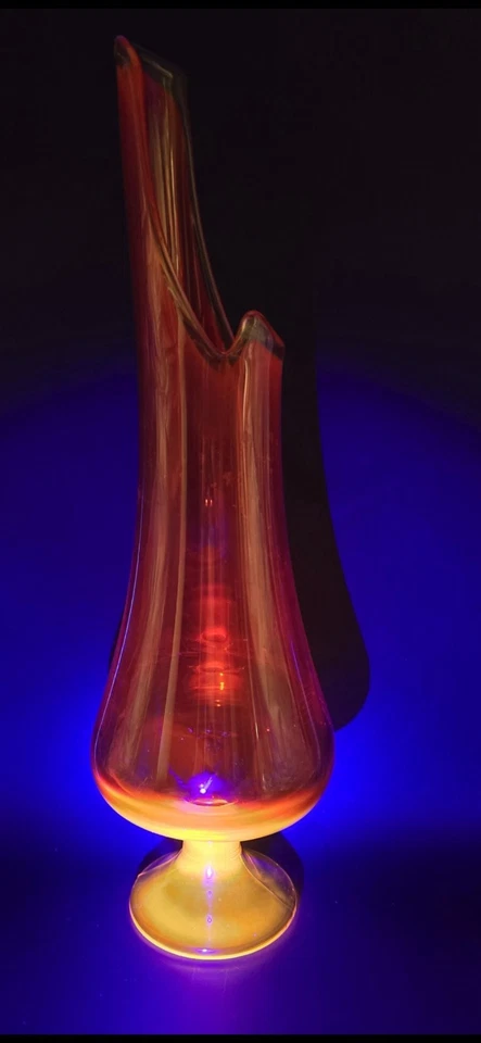 Jarrón oscilante vintage MCM. Naranja/Rojo. Hermoso brillo. Foto 2 de 4