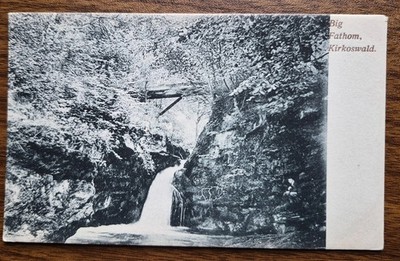 Big Fathom, Kirkoswald Wasserfall frühe s/w Postkarte um 1900