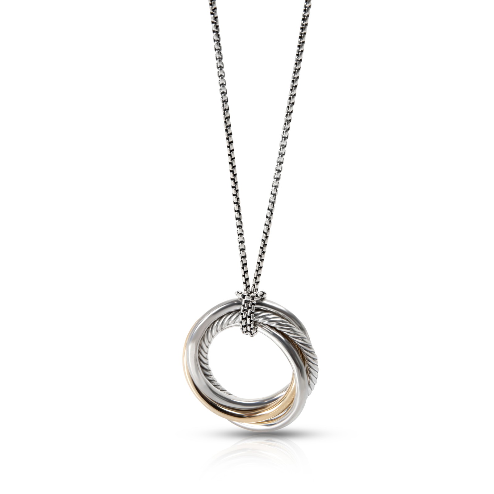David Yurman Yellow Gold & Sterling Silver Crossover Pendant