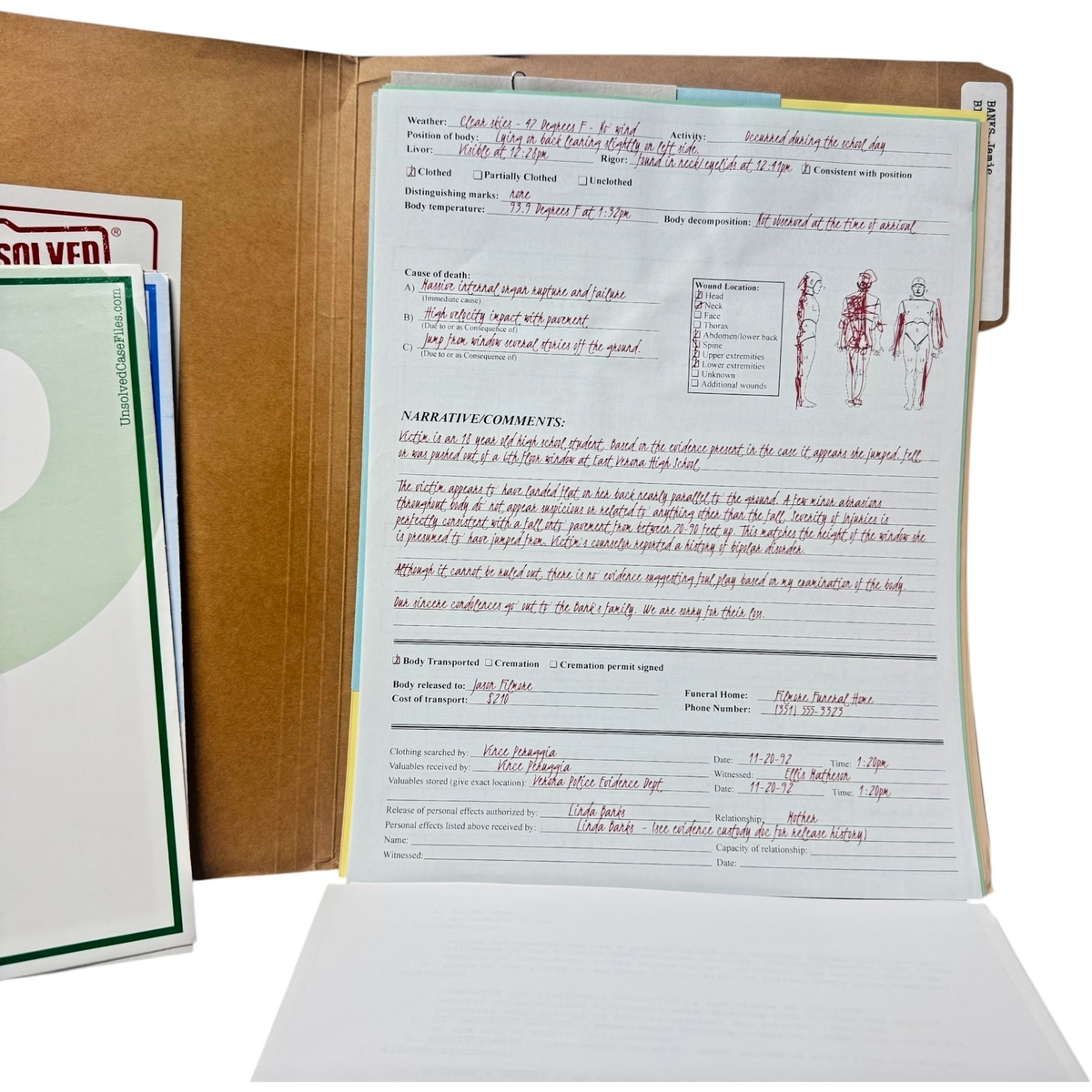Unsolved Cold Case File Game - Murder Mystery Game - 30 Evidence Pieces - Murder of a Dot Com Boomer - Play On Your Own, in Couples or Party Game - Detective Game