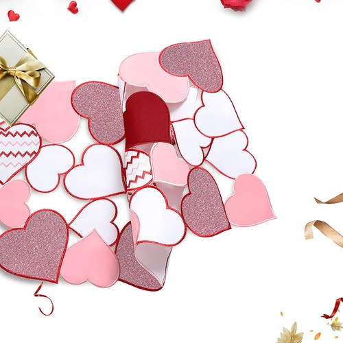 Valentines Day Table Runner, 13 x 36 Inch Valentines Red Table Runner, Embroi... - Picture 4 of 7
