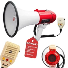 5 Core Megaphone 60W Bull Horn Professional Loud PA Speaker w 1200 Yards Range