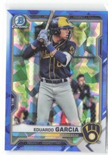 2021 Bowman Chrome Sapphire Eduardo Garcia #BCP-191 1st Prospect Brewers