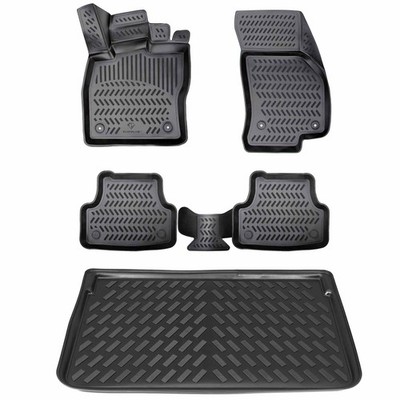 ELMASLINE 3D Gummimatten & Kofferraumwanne Set für RENAULT CLIO ab 2019