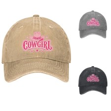Cowgirl Pink Cowboy Western Country Girl Aesthetic Cotton Baseball Cap Hat