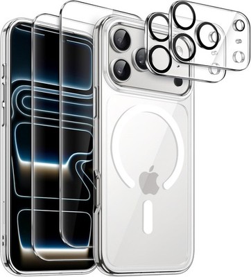 Klar Magnetisch Hülle + Displayglas iPhone 17 16 15 Pro Max Air MagSafe Panzer