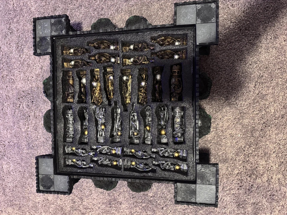 Conquest Of The Dragon Lords Chess Set By Mystical Creations w/ Glass Dust Cover - Image 4 of 4