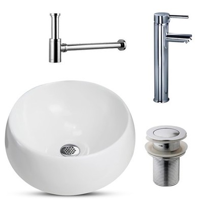 Runde Schüssel Keramik Aufsatzwaschbecken Waschbecken/Flaschenverschluss/Pop Up Ablauf/Wasserhahn Bad