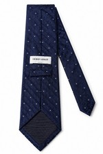 Giorgio Armani Blue Silk Tie Made in Italy Geometric Jacquard Luxury Designer