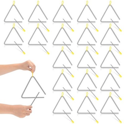 20 Pcs 6 Inch Steel Triangle Instrument Percussion Instrument Musical Instrum...