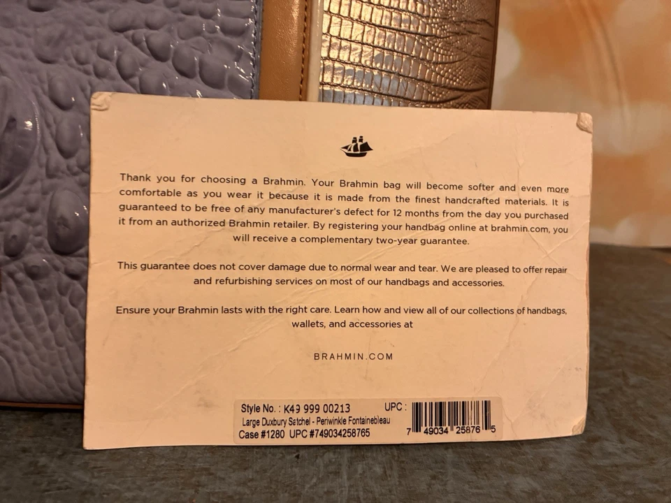 👜Satchel Brahmin Grande Duxbury em Periwinkle e Aço Fontainebleau - Imagem 2 de 4