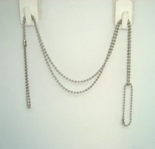 U.S.A  Military DOG TAG Stainless Steel Bead Ball Chain 2 pc Set 30"in. &4.5" in