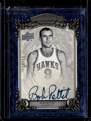 2007-08 Upper Deck Chronology Bob Pettit Dedications Auto #/50