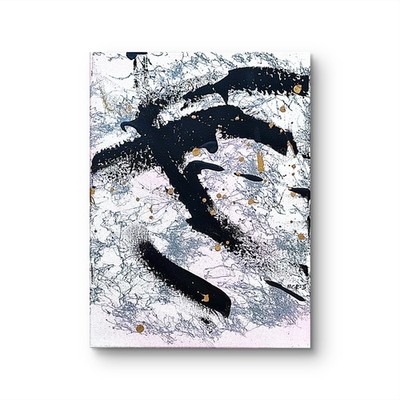 Original Signed Mixed Media Art Painting 12x16 Pink Marble II Home Decor