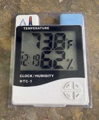 HTC-1 Digital Temperature Hygrometer Humidity Meter Clock Display