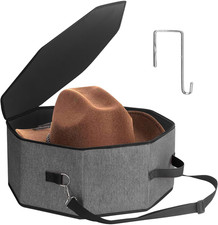 Hat Box for Travel and Storage, Collapsible Cowboy Cap Organizer Case