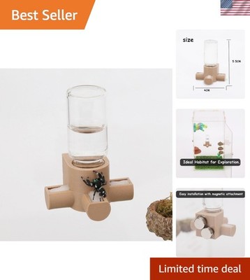 Gravity-Fed 5ML Jumping Spider Water Dispenser with Magnetic Hanging Feeder